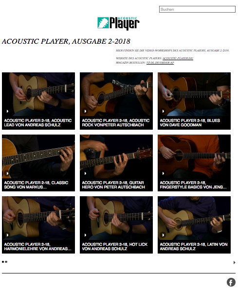 ACOUSTIC PLAYER, Videos 2-2018